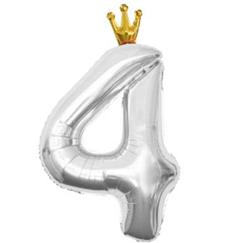 Balon Foil Angka Crown Jumbo Size 100 cm