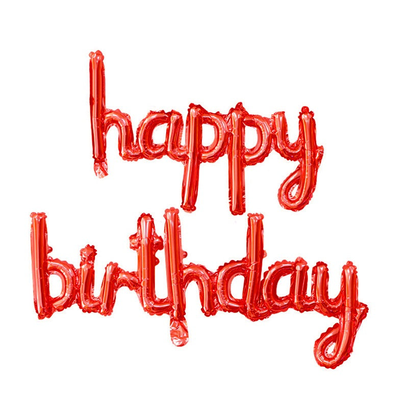 Balon Foil Happy Birthday Set Latin Kecil Warna Gold, Silver, Rose Gold, Pink Fanta, Biru Tua