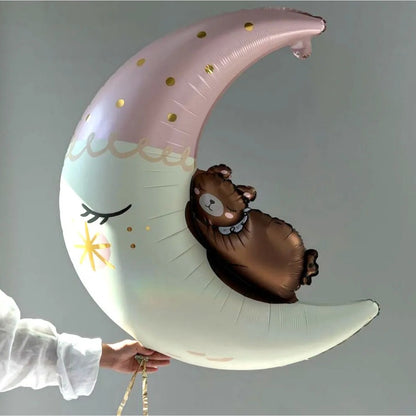 Balon Foil Bear on Moon Jumbo Size 86 cm