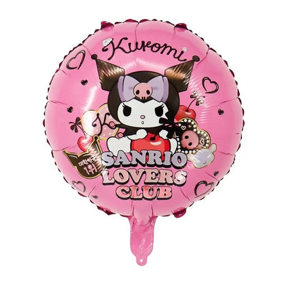 Balon Foil Bulat / Round Sanrio (My Melody, Kuromi, Cinnamoroll) Size 45 cm