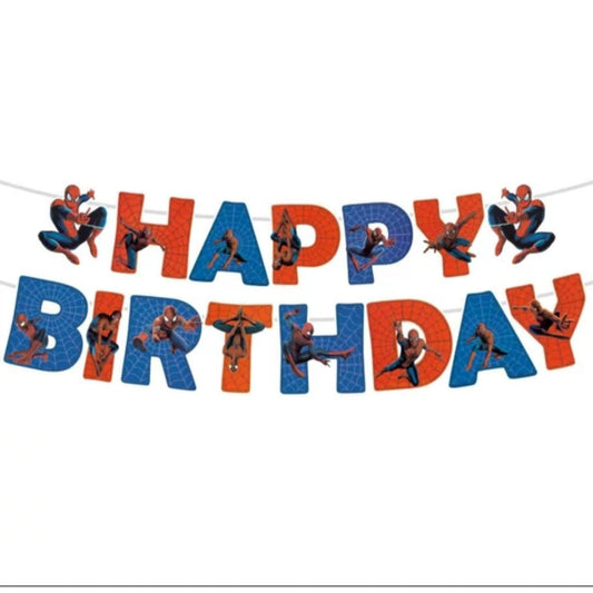 Bunting Flag / Banner Happy Birthday HBD Spiderman Model Huruf