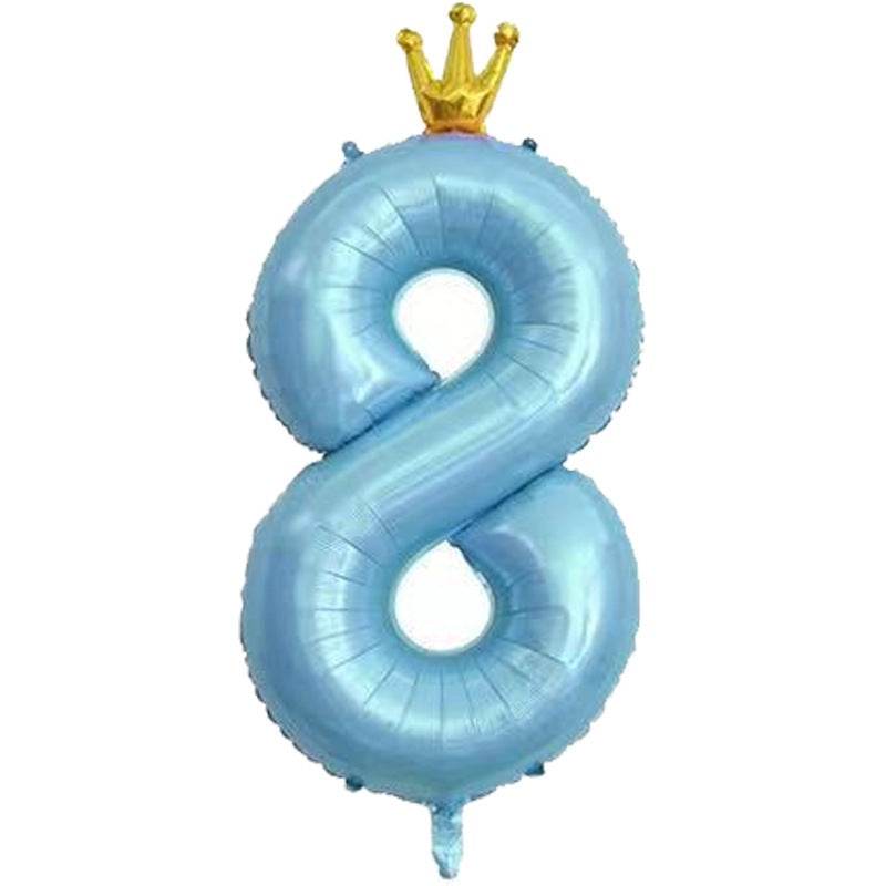 Balon Foil Angka Crown Jumbo Size 100 cm