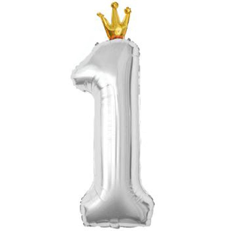Balon Foil Angka Crown Jumbo Size 100 cm