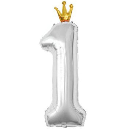 Balon Foil Angka Crown Jumbo Size 100 cm