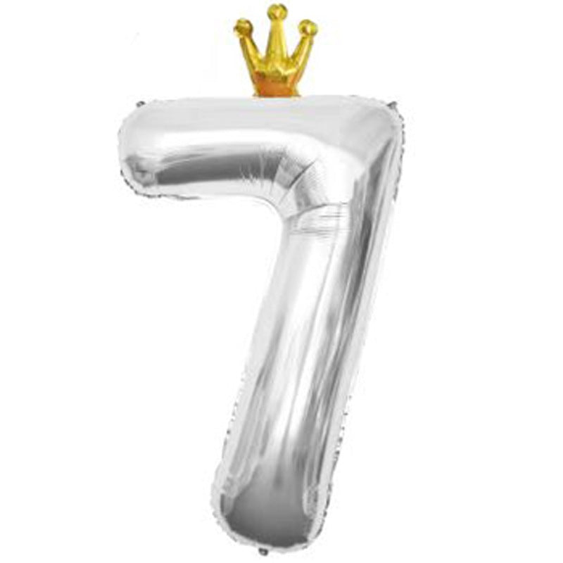 Balon Foil Angka Crown Jumbo Size 100 cm