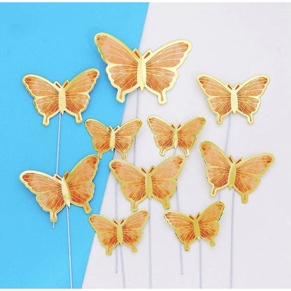10 pcs DIY Birthday Decoration Butterfly Cake Topper / Hiasan Kue Ulang Tahun Kupu-Kupu