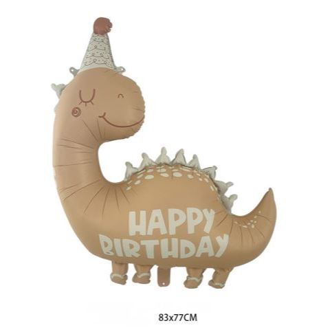 Balon Foil Happy Birthday Sleeping Dino Party Hat Matte Size 83 x 77cm