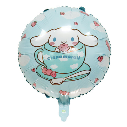 Balon Foil Bulat / Round Sanrio (My Melody, Kuromi, Cinnamoroll) Size 45 cm