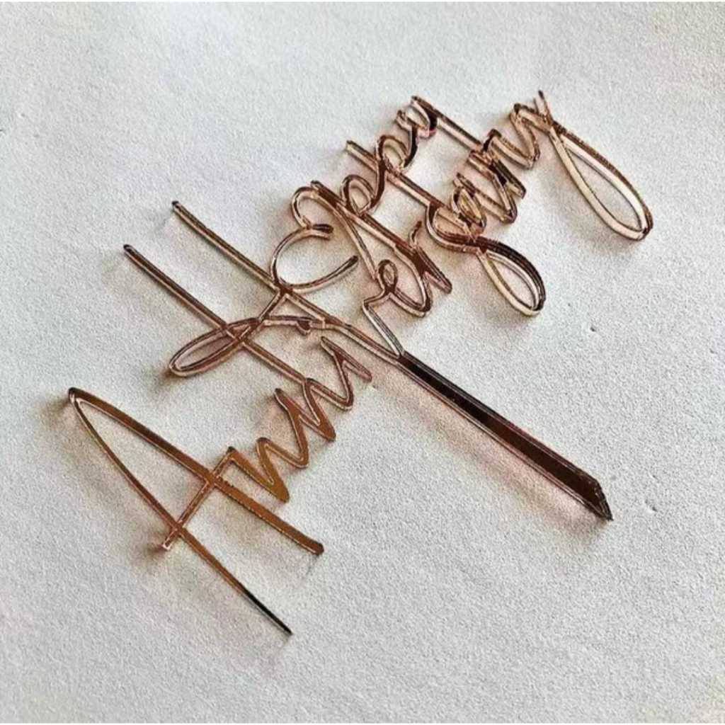 Cake Topper Acrylic / Topper Kue Akrilik Happy Valentine Day / Happy Birthday / HBD