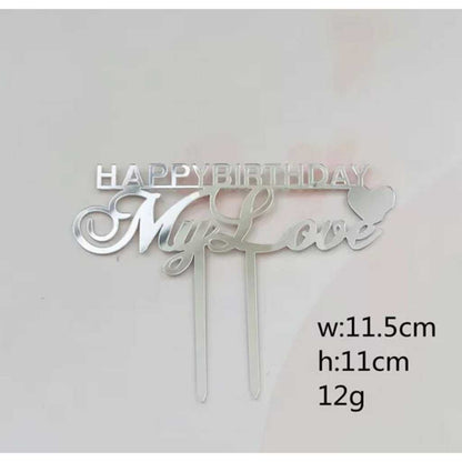 Cake Topper Acrylic / Topper Kue Akrilik Happy Valentine Day / Happy Birthday / HBD