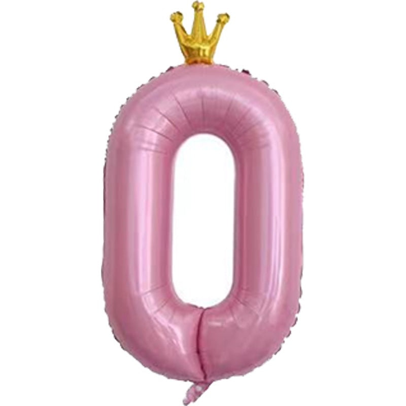 Balon Foil Angka Crown Jumbo Size 100 cm