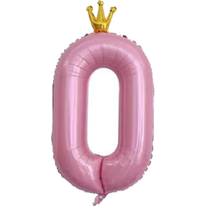 Balon Foil Angka Crown Jumbo Size 100 cm