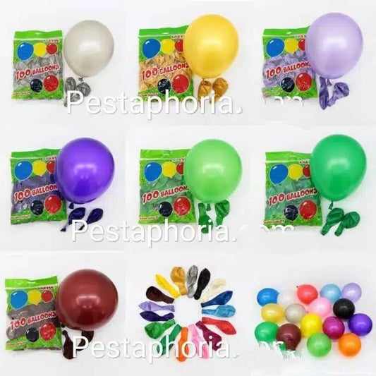 Balon Latex Metalik 12 inch Grosir isi 50 pcs / pack