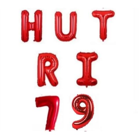 Balon Foil HUT RI 79 Warna Merah Size 40 cm