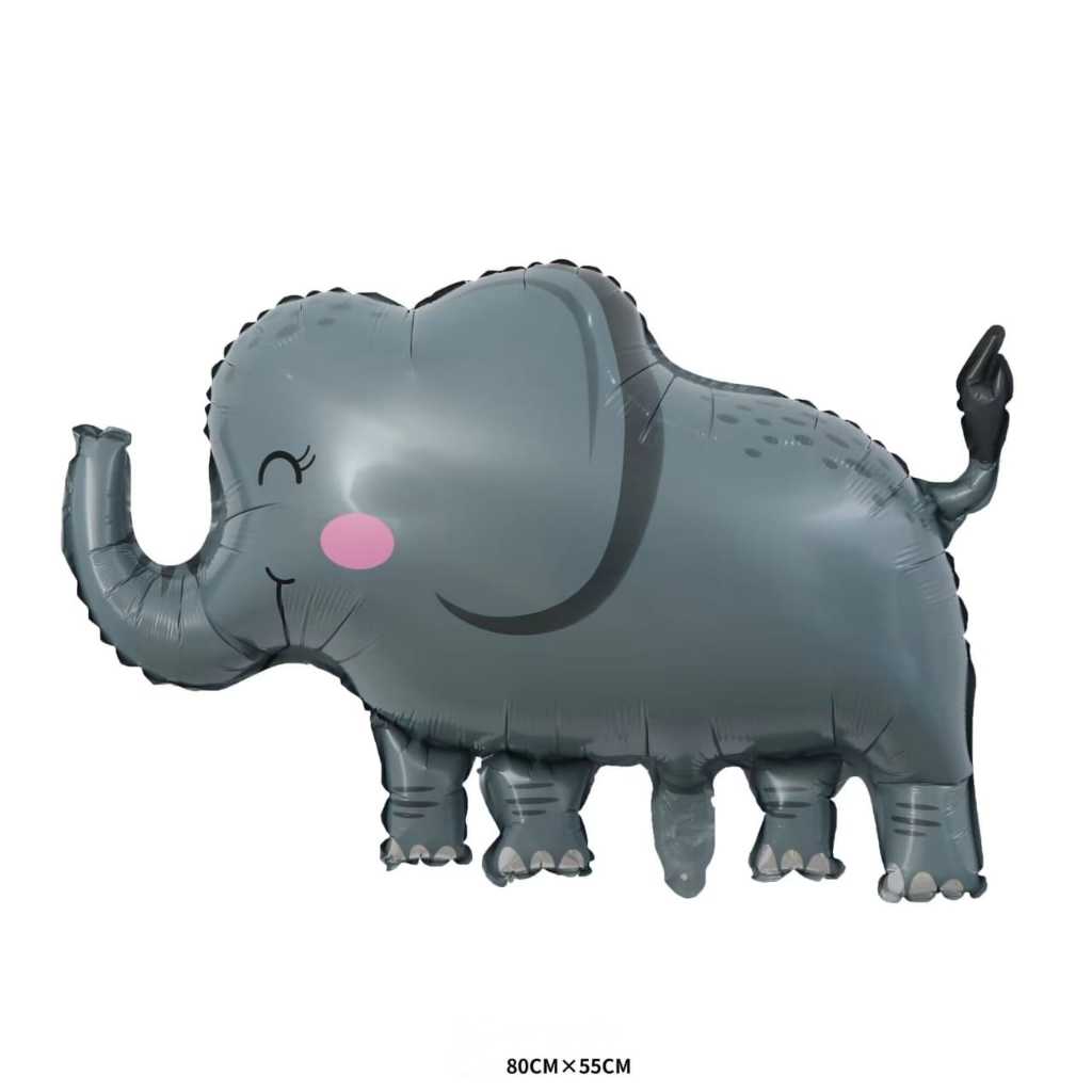 Balon Foil Animal / Hewan Leopard Smile, Elephant Smile, Zebra Smile, Monkey Smile Jumbo