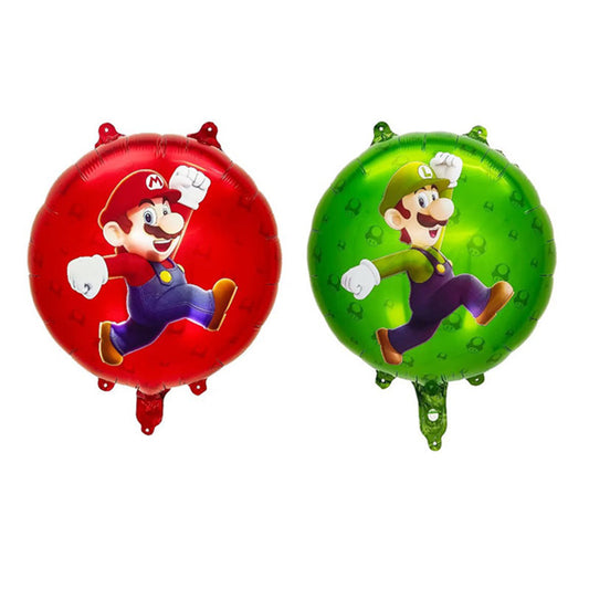 Balon Foil Bulat Super Mario Double Side Jumping 45 cm