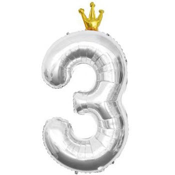 Balon Foil Angka Crown Jumbo Size 100 cm