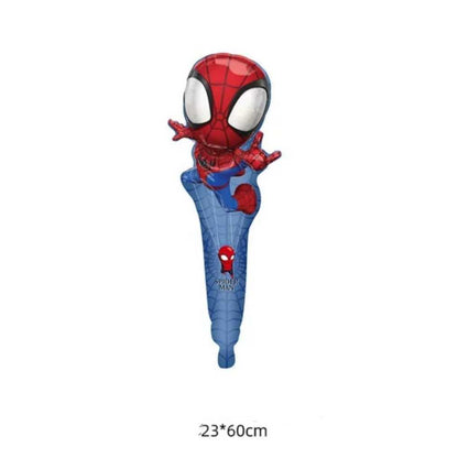 Balon Foil Pentung Panjang Mickey Unicorn Spiderman Spongebob Hello Kitty Pikachu Captain America