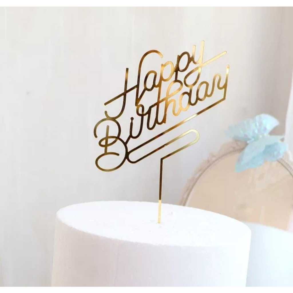 Cake Topper Acrylic / Topper Kue Akrilik Happy Birthday / Mother Day / Valentine Day/ Anniversary