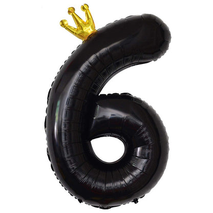 Balon Foil Angka Crown Jumbo Size 100 cm