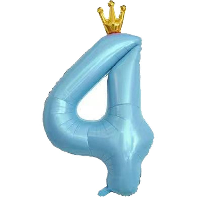 Balon Foil Angka Crown Jumbo Size 100 cm