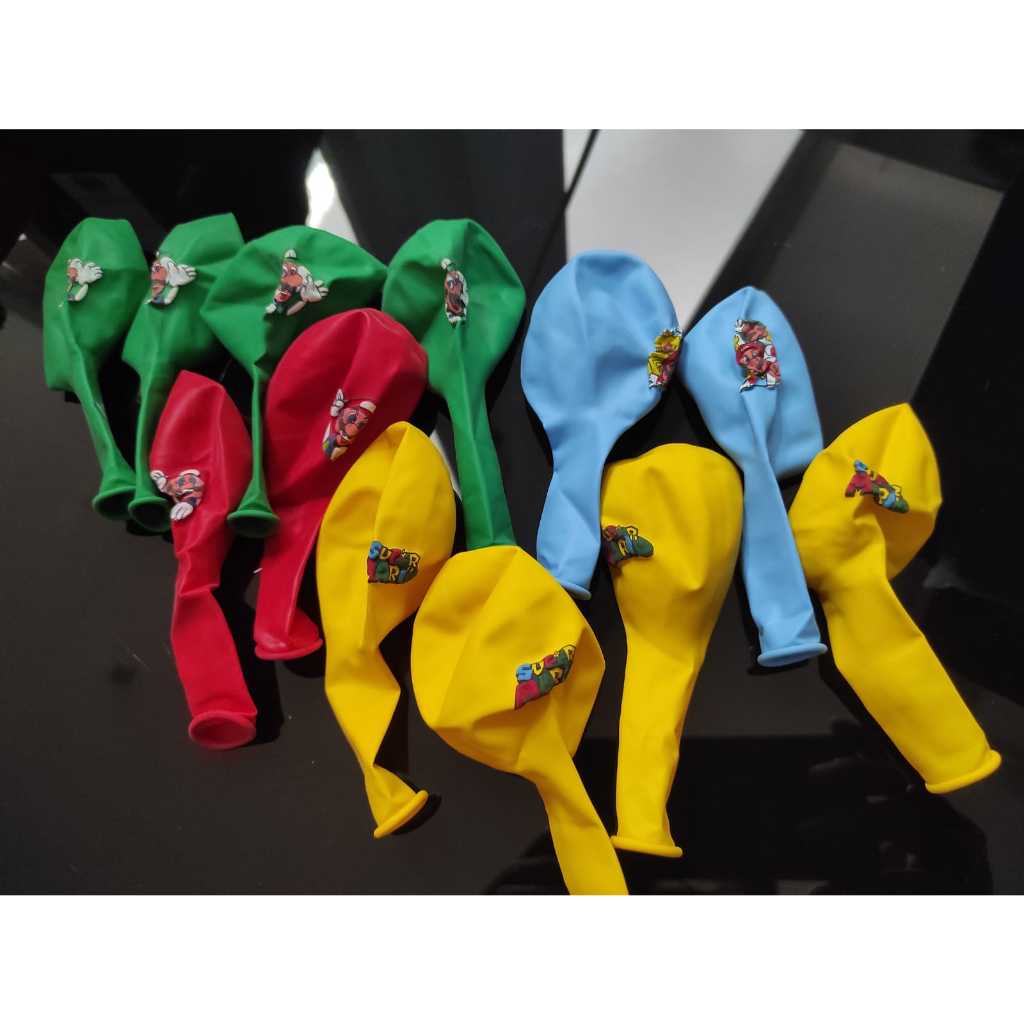 12 pcs Balon Latex / Latex Super Mario Set