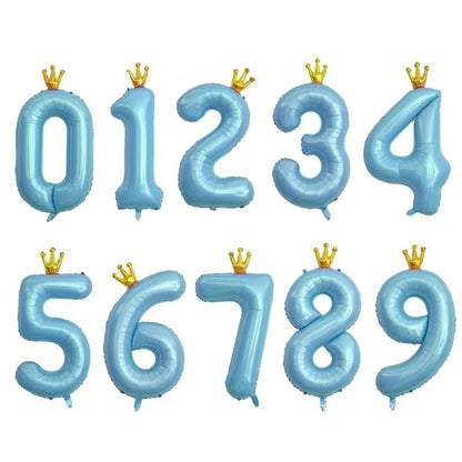 Balon Foil Angka Crown Jumbo Size 100 cm