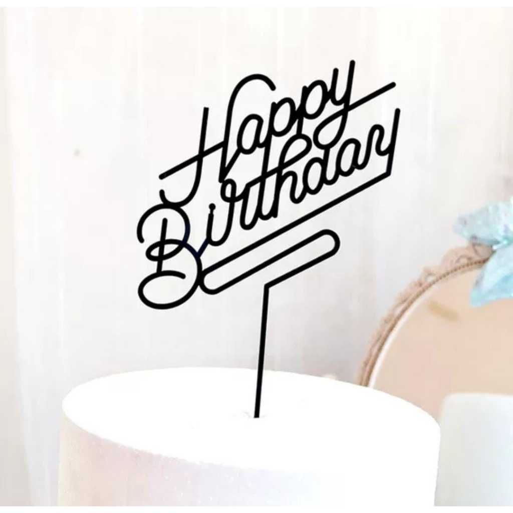 Cake Topper Acrylic / Topper Kue Akrilik Happy Birthday / Mother Day / Valentine Day/ Anniversary