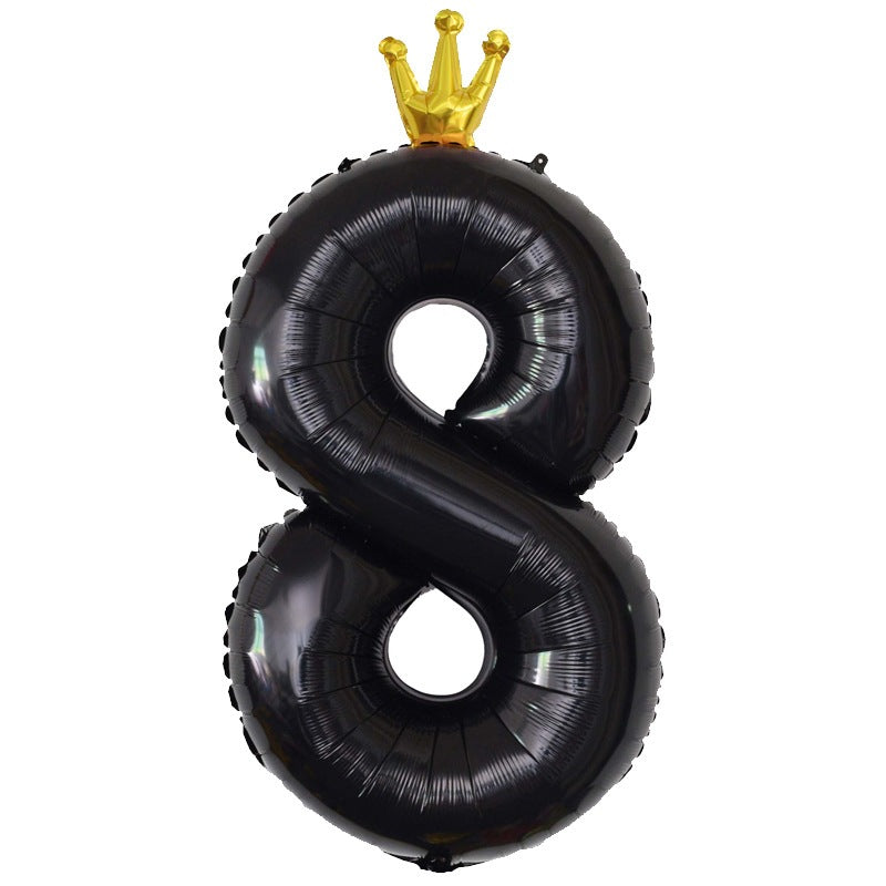 Balon Foil Angka Crown Jumbo Size 100 cm