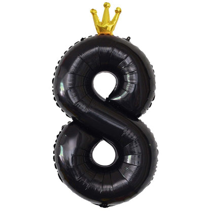 Balon Foil Angka Crown Jumbo Size 100 cm