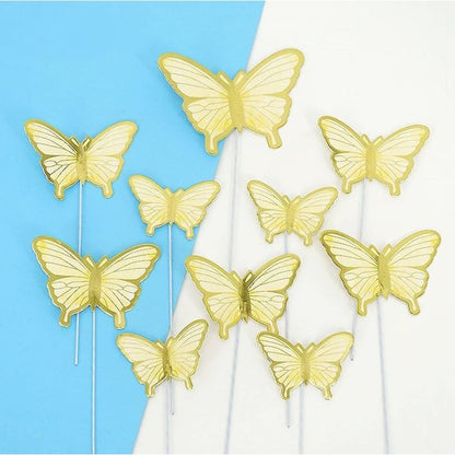 10 pcs DIY Birthday Decoration Butterfly Cake Topper / Hiasan Kue Ulang Tahun Kupu-Kupu