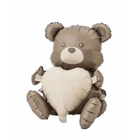 Balon Foil Sitting Bear Love Matte 3D Jumbo Size 65 cm