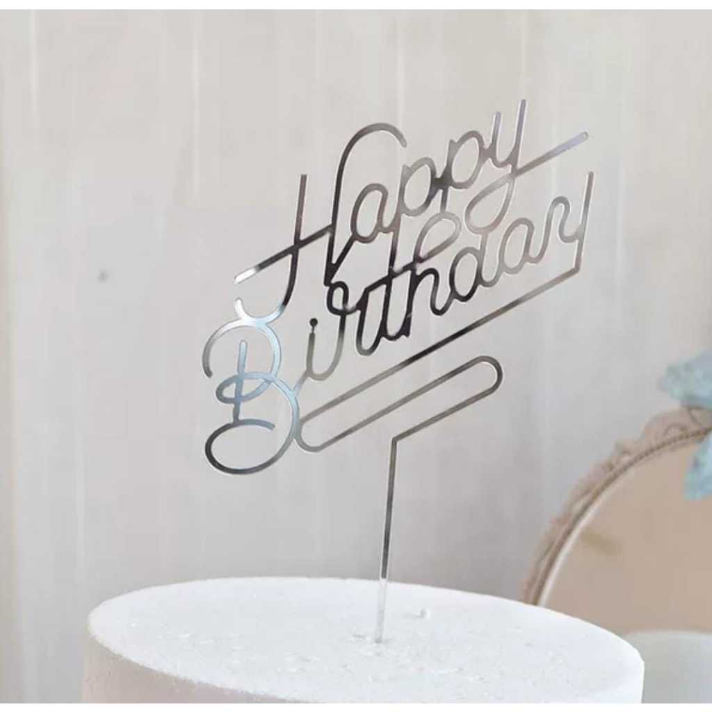 Cake Topper Acrylic / Topper Kue Akrilik Happy Birthday / Mother Day / Valentine Day/ Anniversary