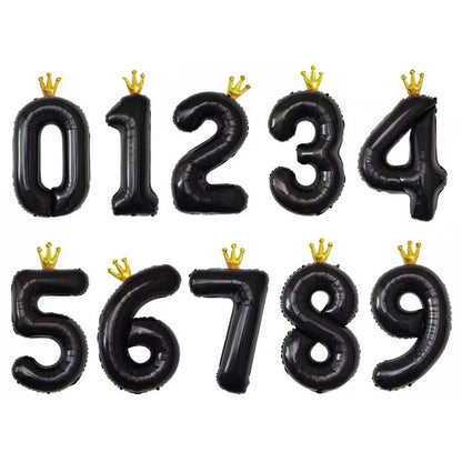 Balon Foil Angka Crown Jumbo Size 100 cm