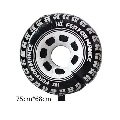 Balon Foil F1 Race Car / Formula 1 Racing Car / Speedy Race Car / Helmet / Checkered / Stripe/ Hot Wheel Tire