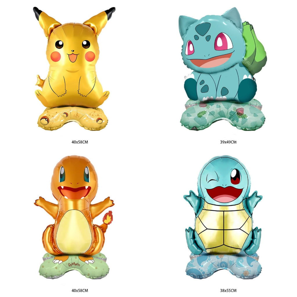 Balon Foil Standing Pokemon Go Charmander, Squirtle, Bulbasaur, Pikachu Standing