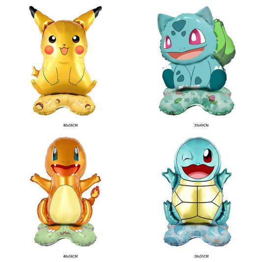 Balon Foil Standing Pokemon Go Charmander, Squirtle, Bulbasaur, Pikachu Standing