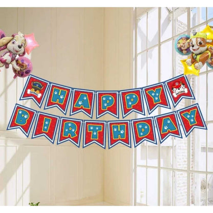 Bunting Flag / Banner Happy Birthday HBD Paw Patrol Model Huruf