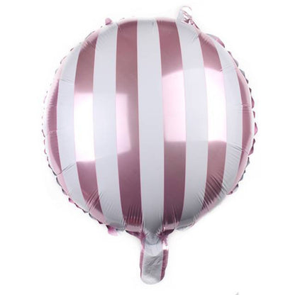 Balon Foil Bulat Strip / Stripe Round Size 45 cm