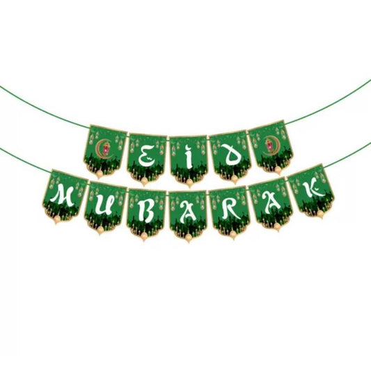 Bunting Flag / Banner Eid Mubarak Dekorasi Lebaran Idul Fitri