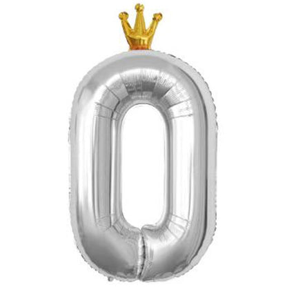 Balon Foil Angka Crown Jumbo Size 100 cm