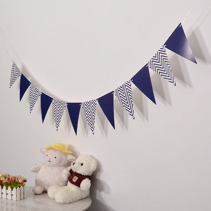 Bunting Flag / Banner Segitiga Metalik Chevron / Zigzag