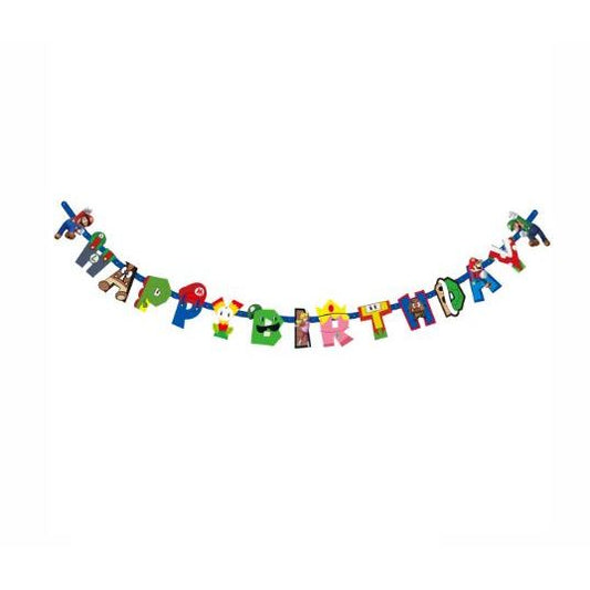 Bunting Flag / Banner HBD Happy Birthday Super Mario