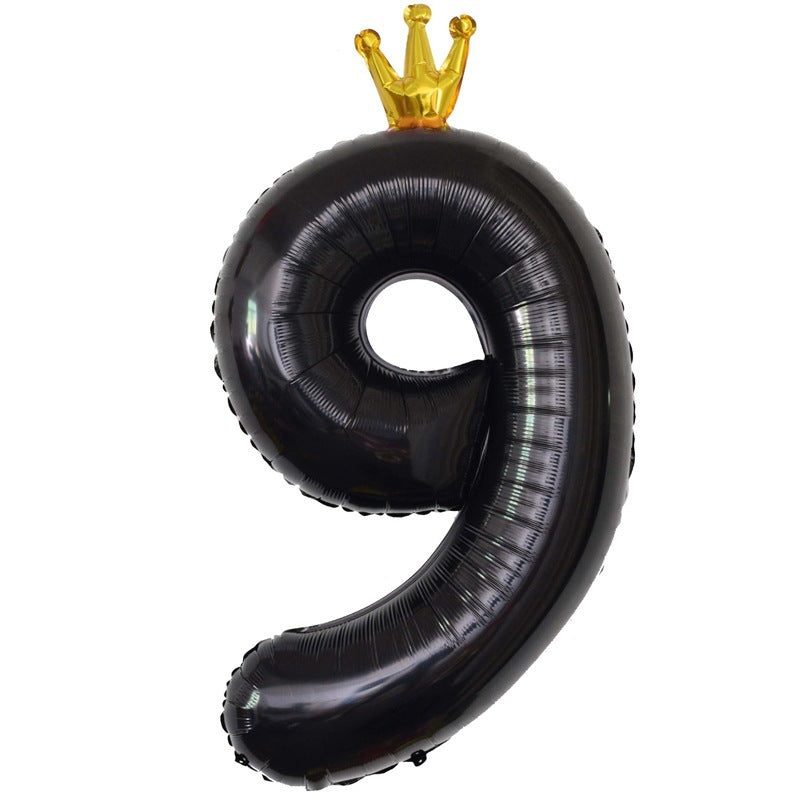Balon Foil Angka Crown Jumbo Size 100 cm