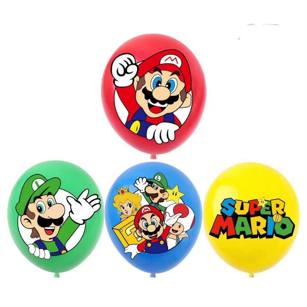 12 pcs Balon Latex / Latex Super Mario Set