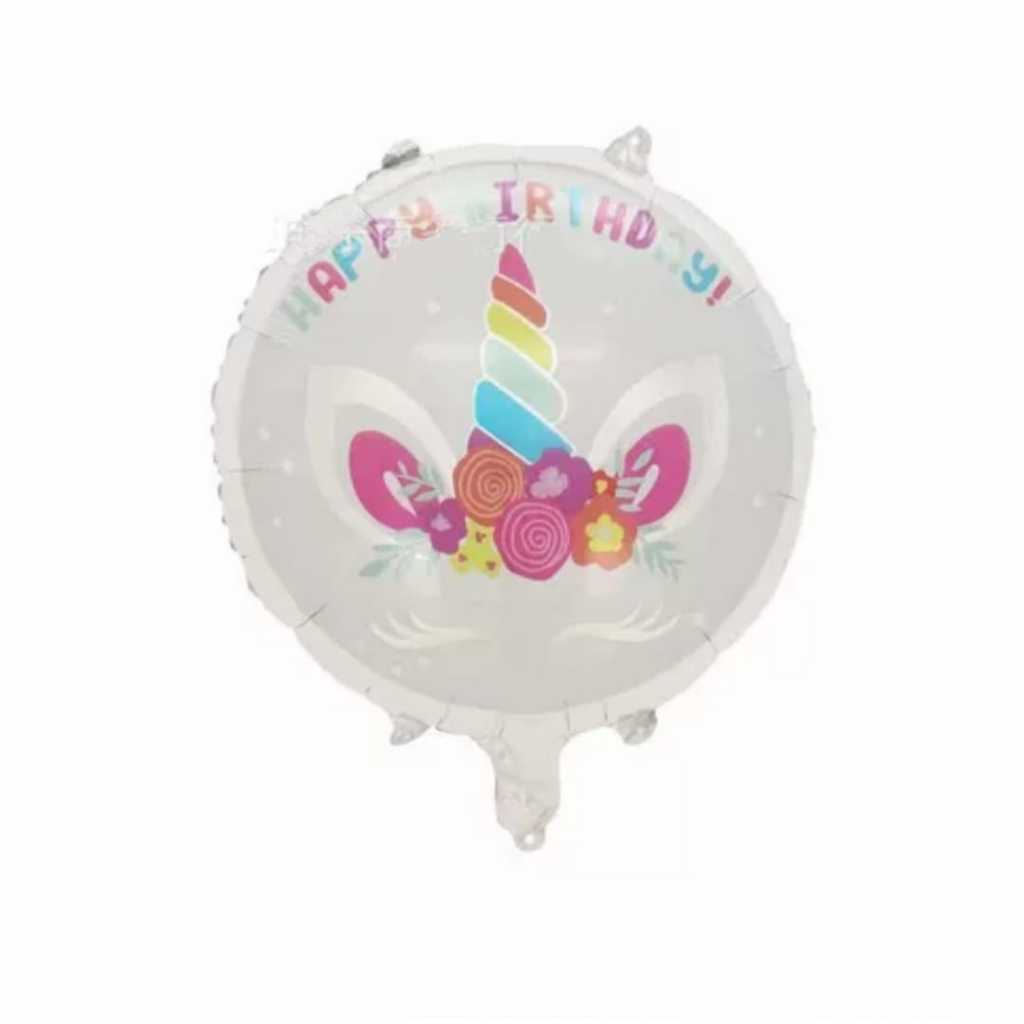 Balon Foil Bulat Unicorn Eyelash Size 45 cm