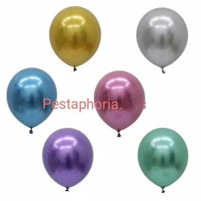 Balon Latex Chrome 10 inch isi 50 Pcs / Pack Grosir