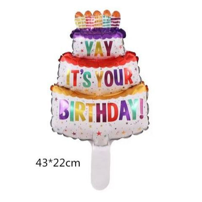 Balon Foil Cake Yay It's Your Birthday Mini Size 43 x 22 cm