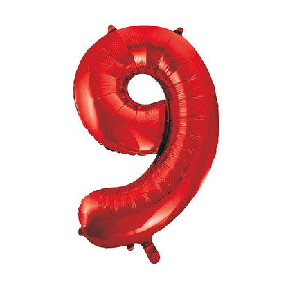 Balon Foil Angka Jumbo Warna Merah Size 100 cm / 40 inch