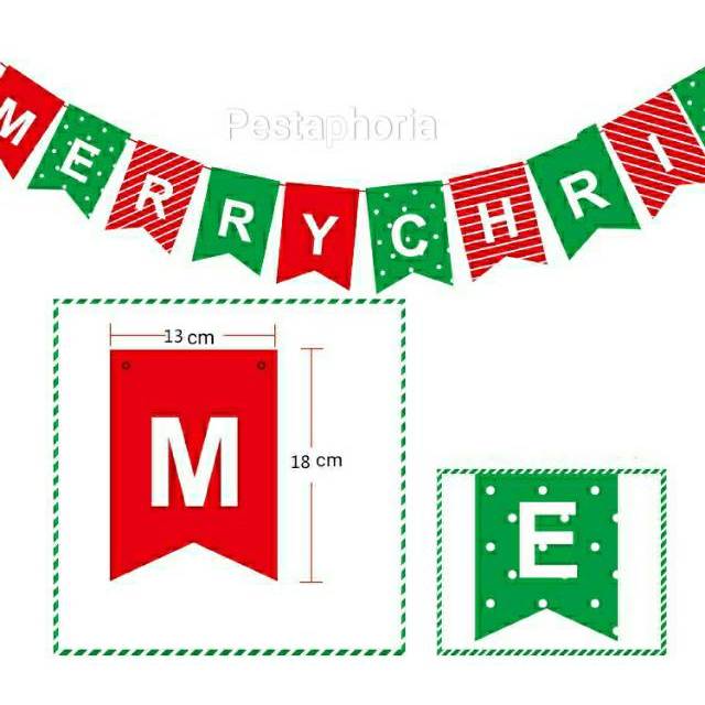 Bunting Flags / Banner Merry Christmas / Natal